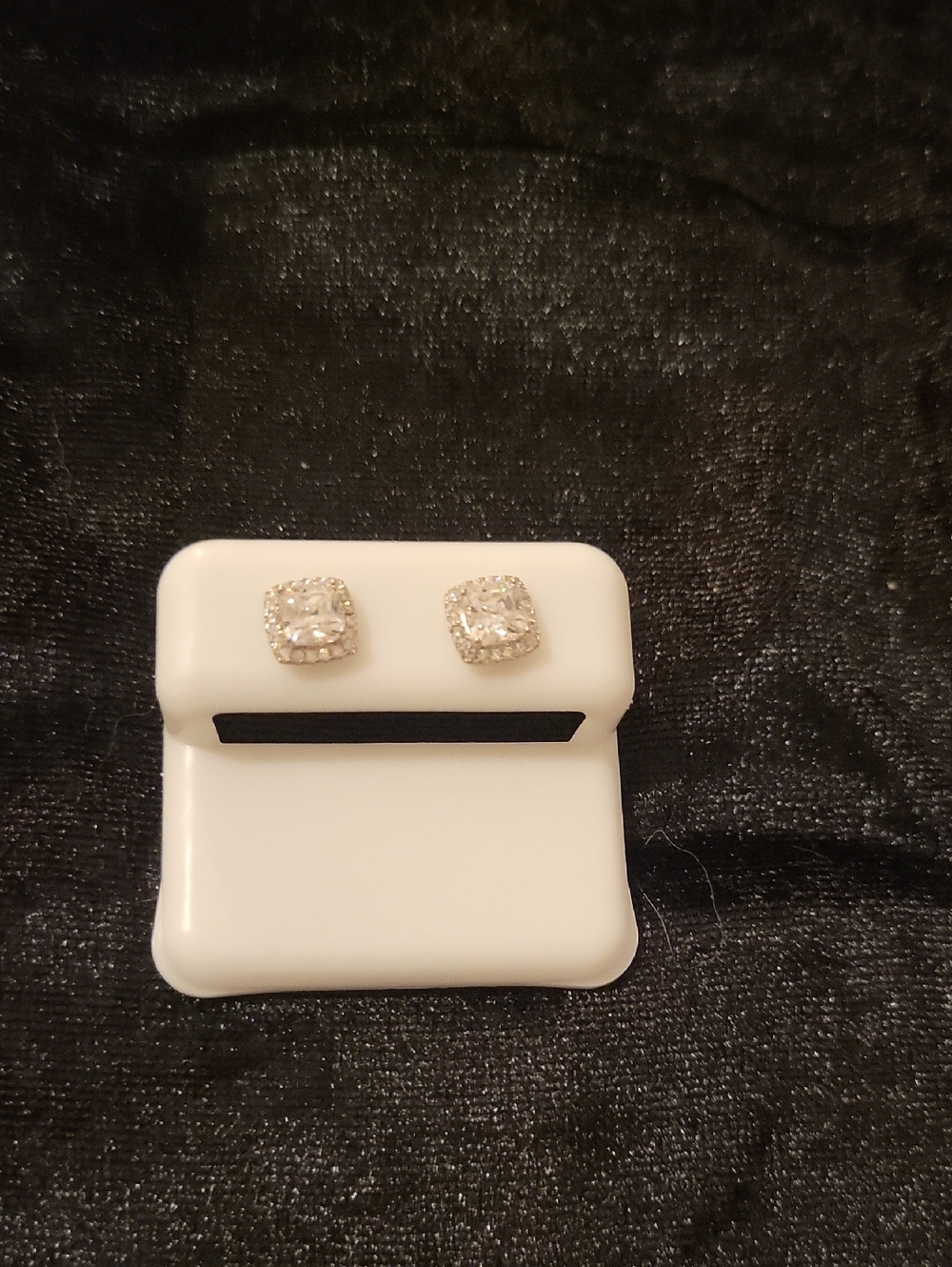 Moissanite Halo Stud Earrings Sterling Silver